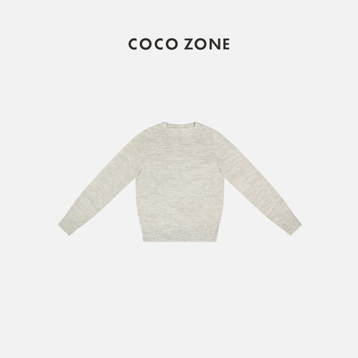 COCO ZONE气质百搭圆领羊毛织长袖春款针织打底衫24C10084 商品图0