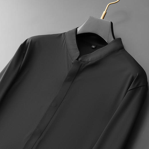 【暗门襟】【新款DDA】大依优型大码长袖衬衫立领加肥加大肥佬休闲商务宽松透气上衣 商品图2