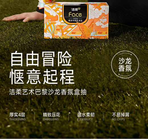 BH210-08E洁柔牌纸面巾(艺术巴黎沙龙香氛盒抽)4层90抽(8盒装)BH210-08E 商品图2