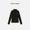 COCO ZONE 春秋款小立领长袖上衣袖口拼接圆领打底衫T恤 23C19559 商品缩略图1
