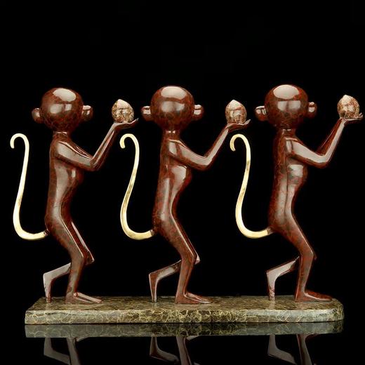 宇达青铜摆件  吴信坤作品《灵猴呈福》艺术装饰摆件  高30cm 商品图2