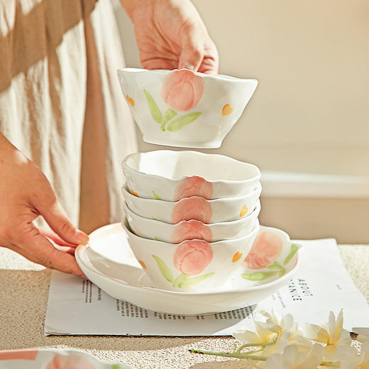 摩登主妇碗碟套装家用餐具陶瓷菜盘子乔迁闺蜜生日礼物釉下彩碗具 商品图2