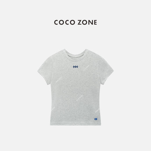 COCO ZONE 夏季简约圆领短袖T恤百搭休闲上衣CC1C1581 商品图0