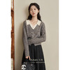 鹿向南「甜系珍妮弗」灰色假两件毛衣女2025秋冬慵懒风针织衫上衣 商品缩略图2