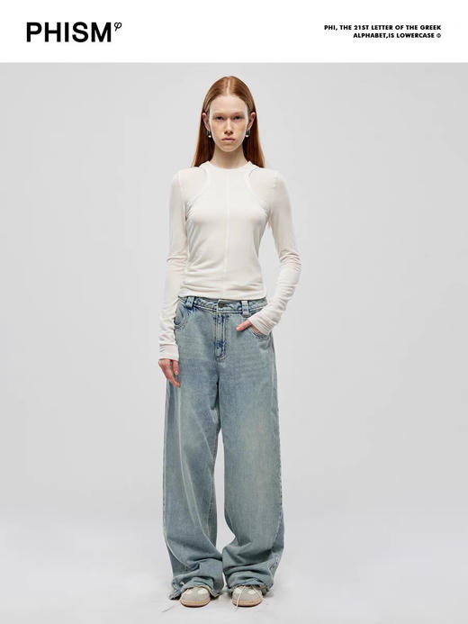 阔版直筒牛仔裤 商品图3