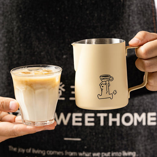 摩登主妇MOG拉花缸布粉针电动打奶器咖啡奶泡杯尖嘴不锈钢打奶缸 商品图4