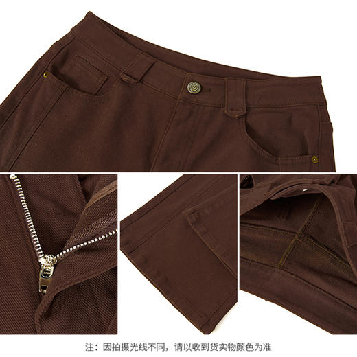 【商场同款】CNT4999“摩登喇叭裤”复古深棕色 立体剪裁 显高显瘦显腿长 棉弹牛仔面料 挺括好打理休闲裤 商品图8