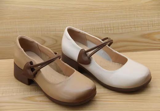 豪行2023年春23130081复古浅口皮鞋方根单鞋中跟时尚真皮 商品图2