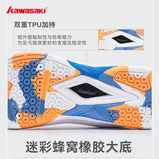 川崎 男女同款 羽毛球鞋 追风 白色/蓝色 K1B51-B3324-白色/白蓝色 商品图2