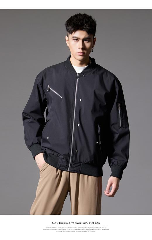 PINLI品立2024秋季新款男士多口袋棒球服宽松立领休闲夹克外套潮GD243104222 商品图8