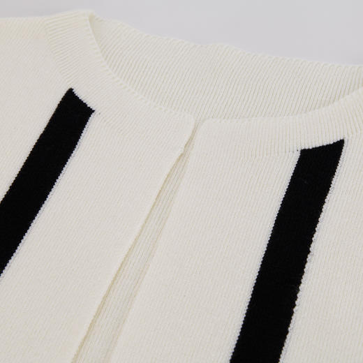 PG637斯尔丽2024新款小香风开衫搭配无袖连衣裙真两件撞色套装针织裙 商品图4