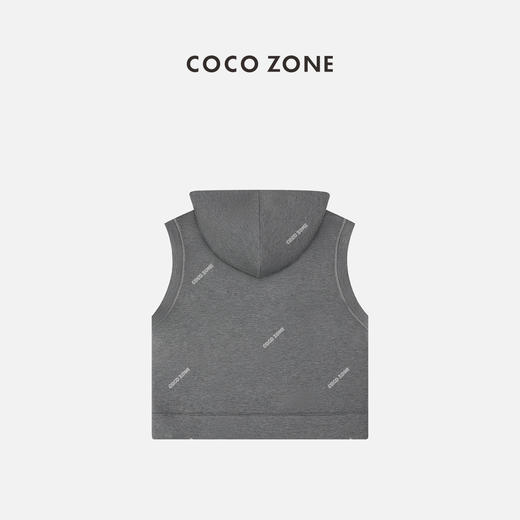 COCO ZONE 空气层马甲连帽拉链坎肩休闲百搭上衣24C10111 商品图1