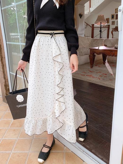 张心子【芭蕾圆舞曲】法式浪漫雪纺波点半身裙中长款女秋装新款裙 U2409061 商品图0