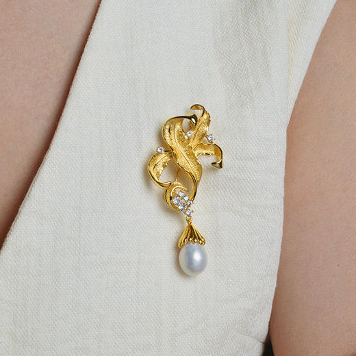 玛芮雅淡水珍珠胸针秋思法式时尚百搭高档礼品送女友 商品图2