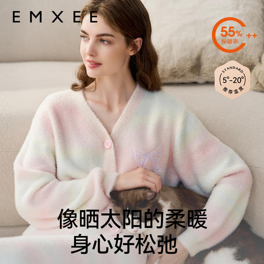 【家居服专场】嫚熙秋冬季孕妇哺乳睡衣保暖仿貂毛半边绒月子服加绒加厚家居服 商品图3