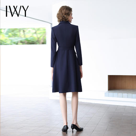 IWY/时尚气质藏青色连衣裙女修身职业售楼部工装秋冬新工作服Q14315-ZL 商品图3