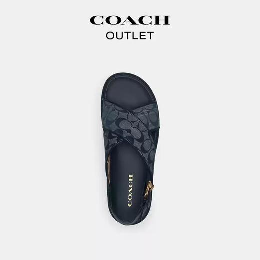 【自营】coach/蔻驰  奥莱女士经典标志CHAMBRAY香布雷平纹面料FRASER凉鞋 CT645 BHP 商品图3