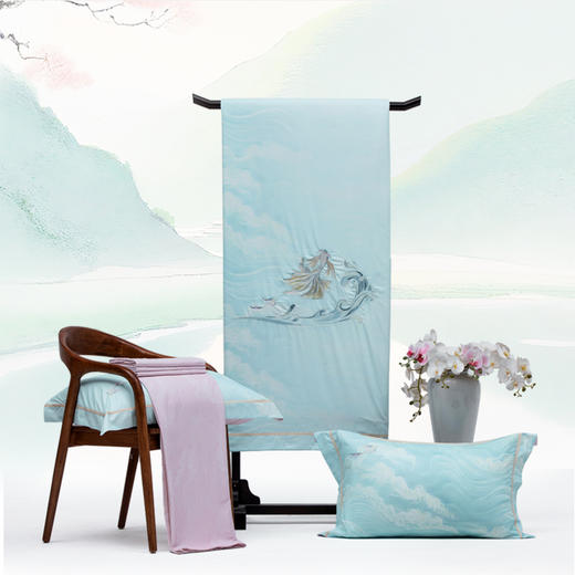 多喜爱山海经 60S贡缎磨绒四件套 文鳐观潮 商品图3