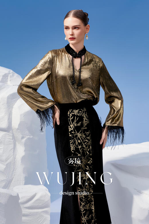 4202062 古潼怀金 特色涂层工艺面料上衣 雾境 商品图2