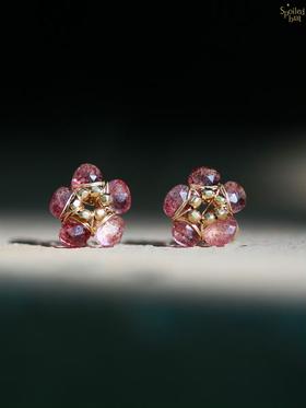 SpoiledBrat Jewelry草莓晶小花耳钉