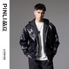 PINLI品立春季新款男士连帽PU皮夹克假两件外套潮GD243104267 商品缩略图0