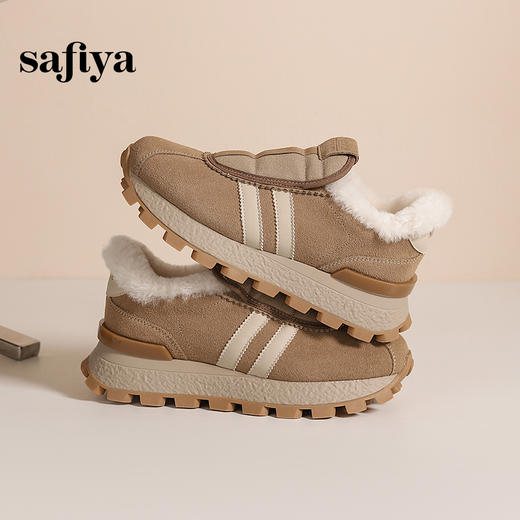 Safiya/索菲娅2024冬季加绒加厚保暖轻便华夫阿甘鞋 SF44112068 商品图7
