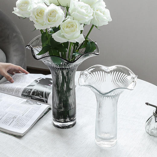 现代北欧轻奢简约泡泡纱玻璃花瓶花器家居软装摆件装饰 商品图1