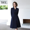 IWY/时尚气质藏青色连衣裙女修身职业售楼部工装秋冬新工作服Q14315-ZL 商品缩略图2