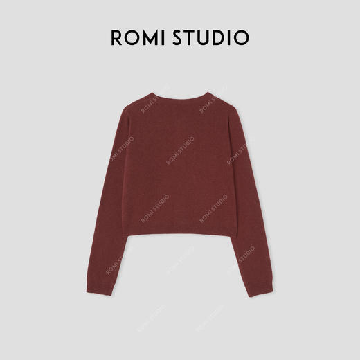 ROMI STUDIO“法式优雅”7S单边*羊毛软糯圆领针织开衫432C7038 商品图1