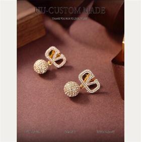 Valentino华伦天奴满钻耳环重磅新品火爆网络来了简约大方时尚百搭！（SJ）