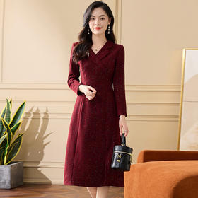 QYM H2151 -Y西装领连衣裙中长款时尚A字裙