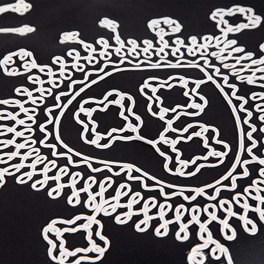 PG806斯尔丽24新款浪漫优雅撞色立体盘绣工艺收腰A摆长袖轻礼服连衣裙 商品图4