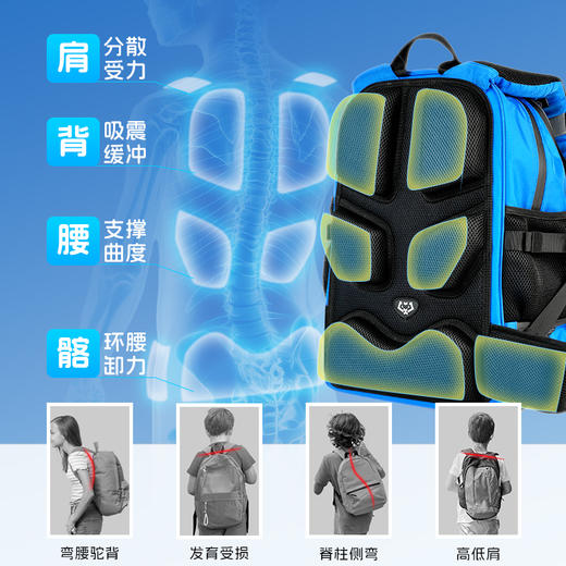 小李子李质造多功能收纳干湿分离独立鞋仓儿童双肩包虎王运动书包 商品图1