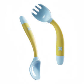 Babycare 婴儿辅食勺-弯弯叉勺 洛克黄 RWB001-A