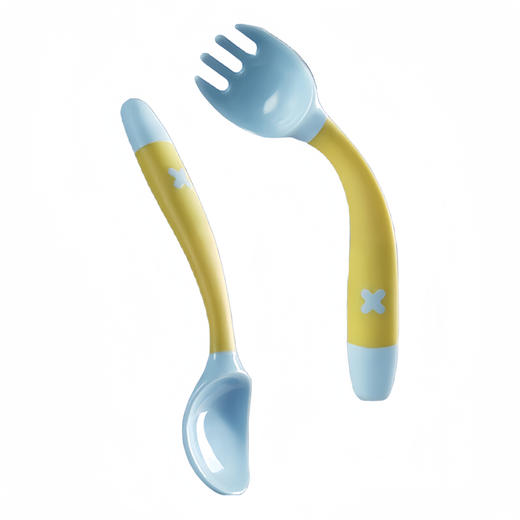 Babycare 婴儿辅食勺-弯弯叉勺 洛克黄 RWB001-A 商品图0