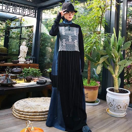 天路印花拼接礼服连衣裙 | 杨丽萍老师同款 | 经典款 商品图2