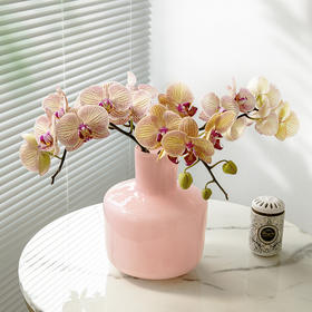 简约现代粉色云塔琉璃花瓶网红感客厅餐桌芍药插花摆件
