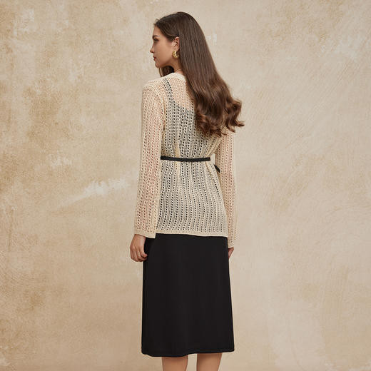 PG638斯尔丽2024新款手工钩花设计感廓形上衣搭配吊带背心连衣裙套装 商品图1