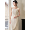 米思阳2026春季新款法式赫本风高端醋酸连衣裙商务白色礼服背心裙 商品缩略图0