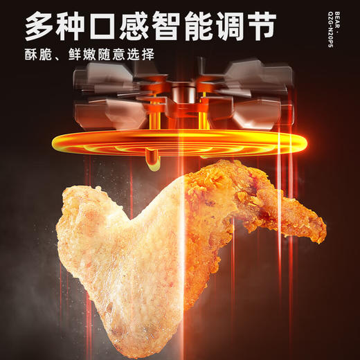 小熊（Bear）空气炸锅 炎烤 不用翻面 双热源 全自动 5L实用大容量 可视 智能彩控 炸烤箱一体机 智能QZG-N20P5 淘气 商品图5