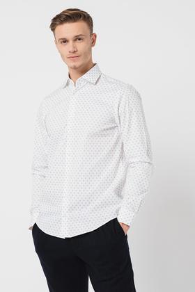 【超惠秒】CK 卡文·克莱 男士印花全棉休闲长袖衬衣 10989