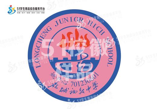 定制深圳市龙岗区龙城初级中学熨烫校徽布标姓名贴胸章缝制包邮51 商品图3