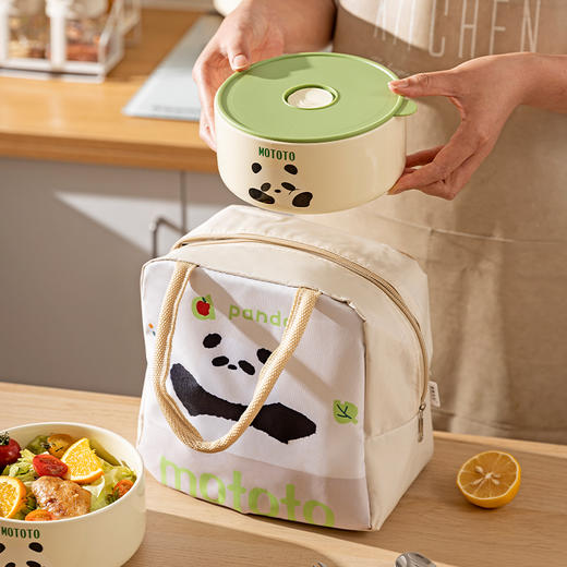 摩登主妇mototo熊猫保温袋学生上班专用便当饭盒袋加厚铝箔手提袋 商品图3