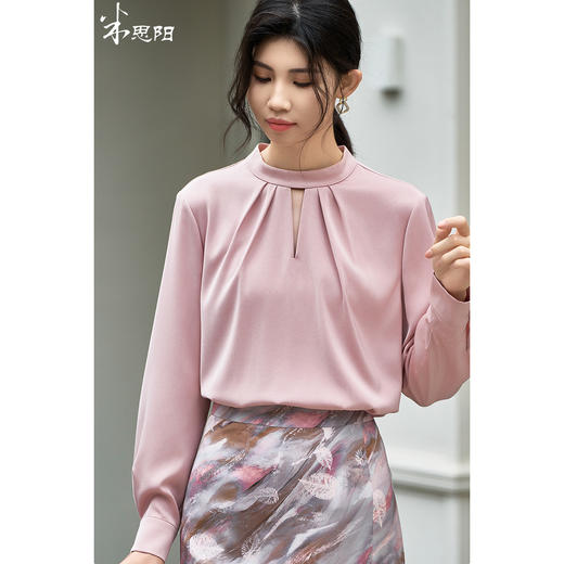 剩XL 米思阳2025秋季新款法式高级感缎面衬衫通勤风气质小衫上衣女3916 商品图0