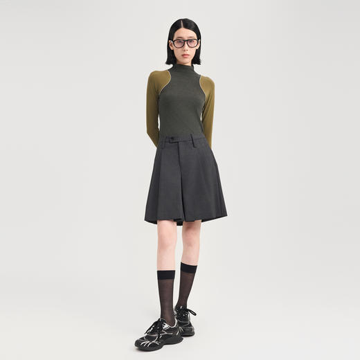 lost in echo2024秋冬新品时尚显瘦羊毛直筒阔腿短款西裤休闲裤女 商品图1