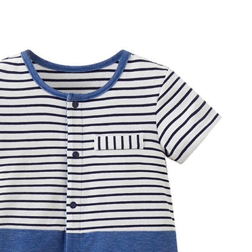 丽婴房-童衣类（夏）D0连身装\游戏裤蓝色/橘红 商品图3