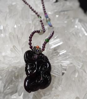 5A西瓜碧玺吊坠项链