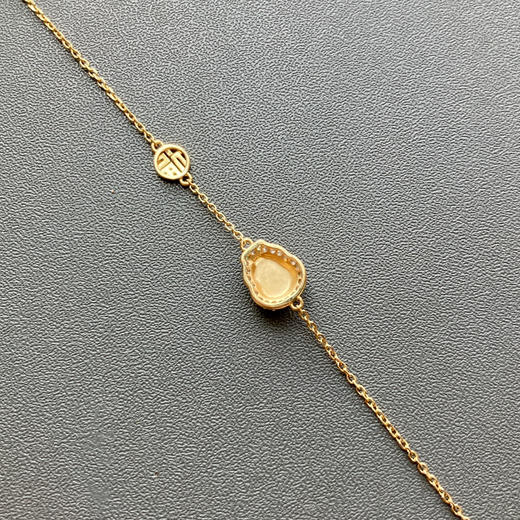 高冰种阳绿翡翠葫芦手链18k黄金钻石镶嵌 商品图6