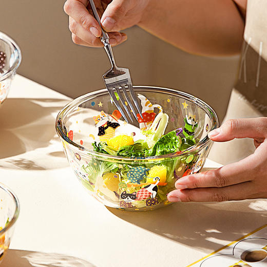 摩登主妇透明玻璃碗高颜值沙拉碗家用餐具饭碗泡面碗水果碗酸奶碗 商品图2