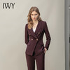 IWY/秋冬款安哥拉红西装套装女气质时尚干练职场接待西服外套C14105+P34105  商品缩略图1